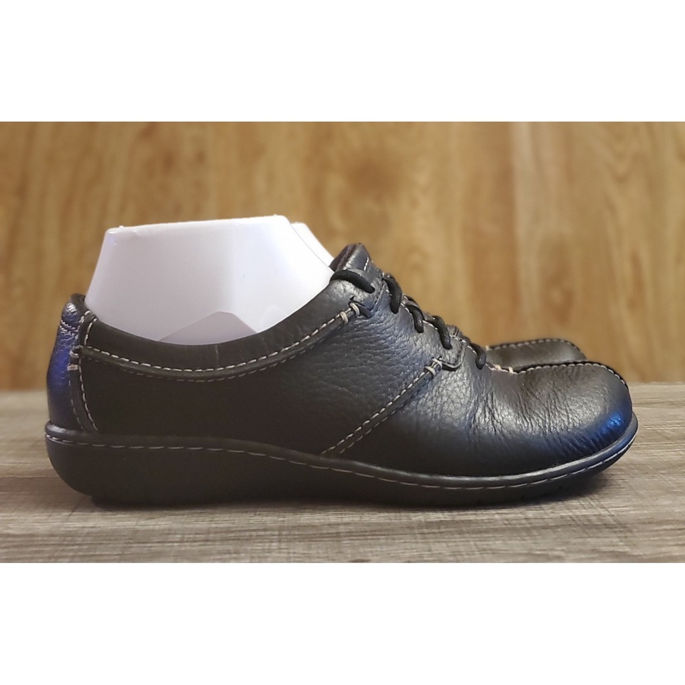 Clarks Bendables Leather Lace Up‎ Shoes Women's Size 6.5 Black